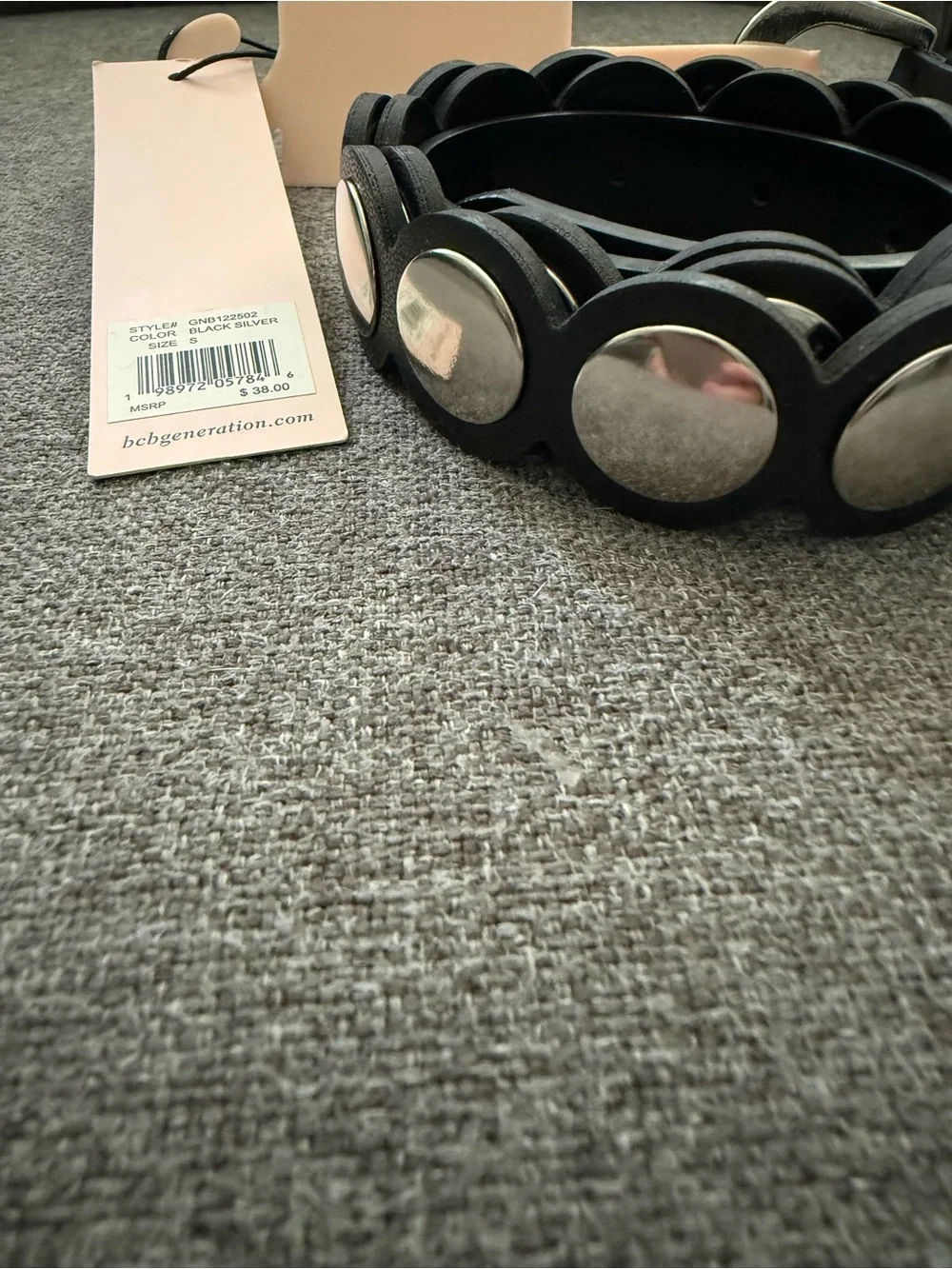 BCBG Black & Silver Belt Brand New Size Small